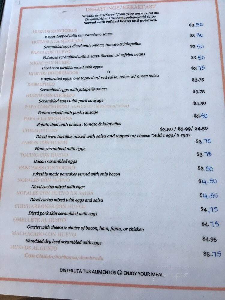 Taqueria Allende - Houston, TX menu_pic