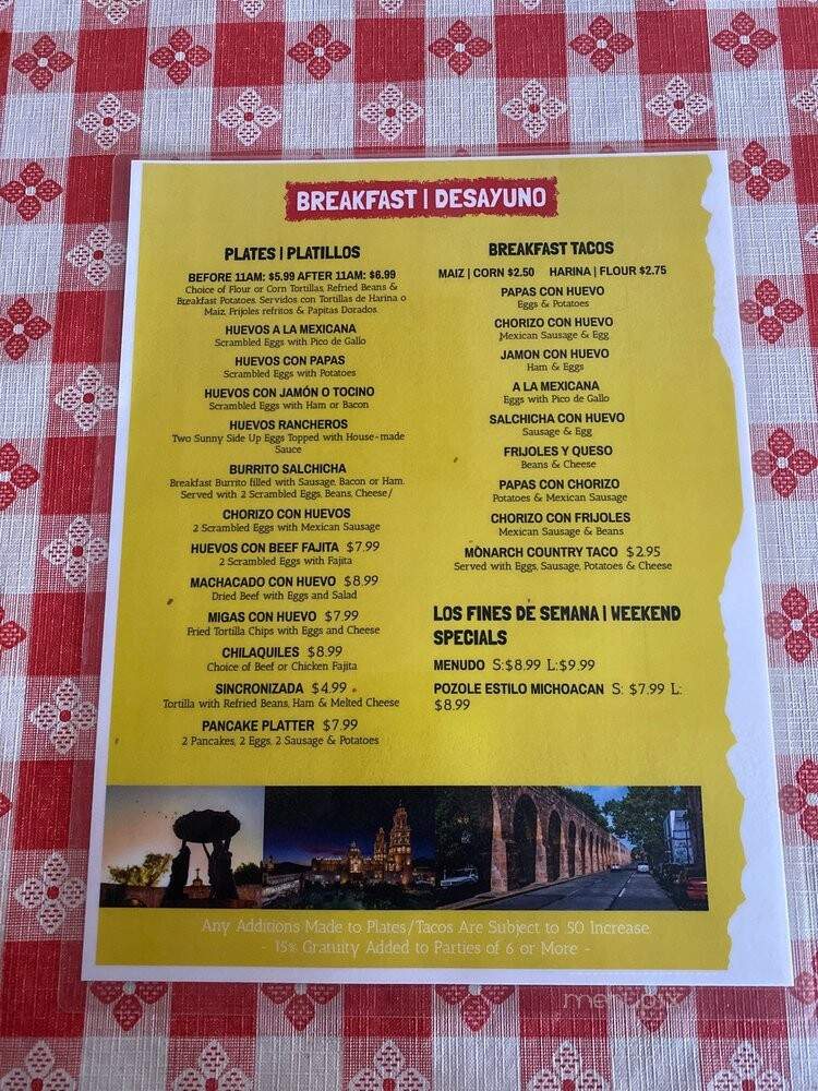 Taqueria El Monarca - Houston, TX menu_pic