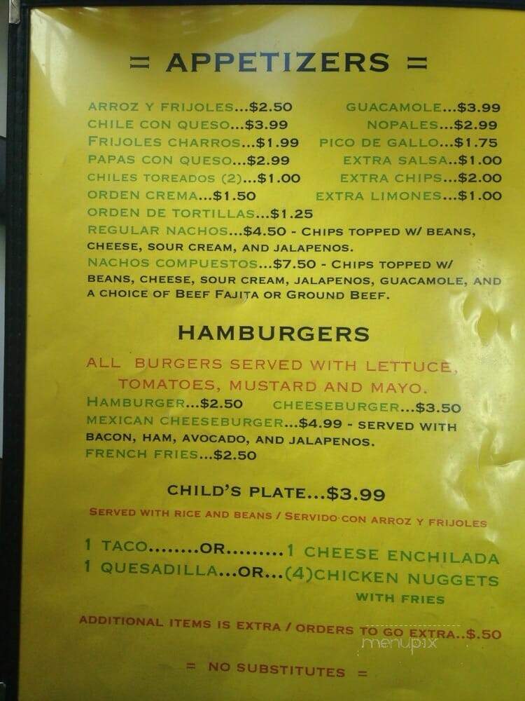 Taqueria San Miguel - Houston, TX menu_pic
