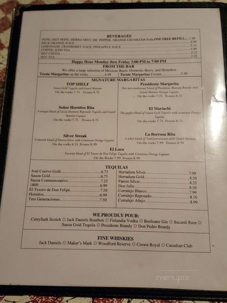 Tecate Mexican Restaurant - Houston, TX menu_pic