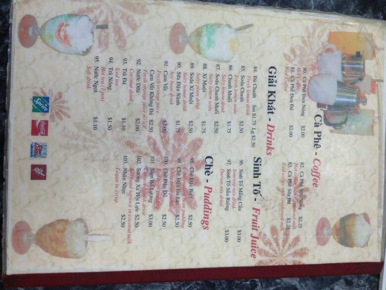 Pho - Houston, TX menu_pic