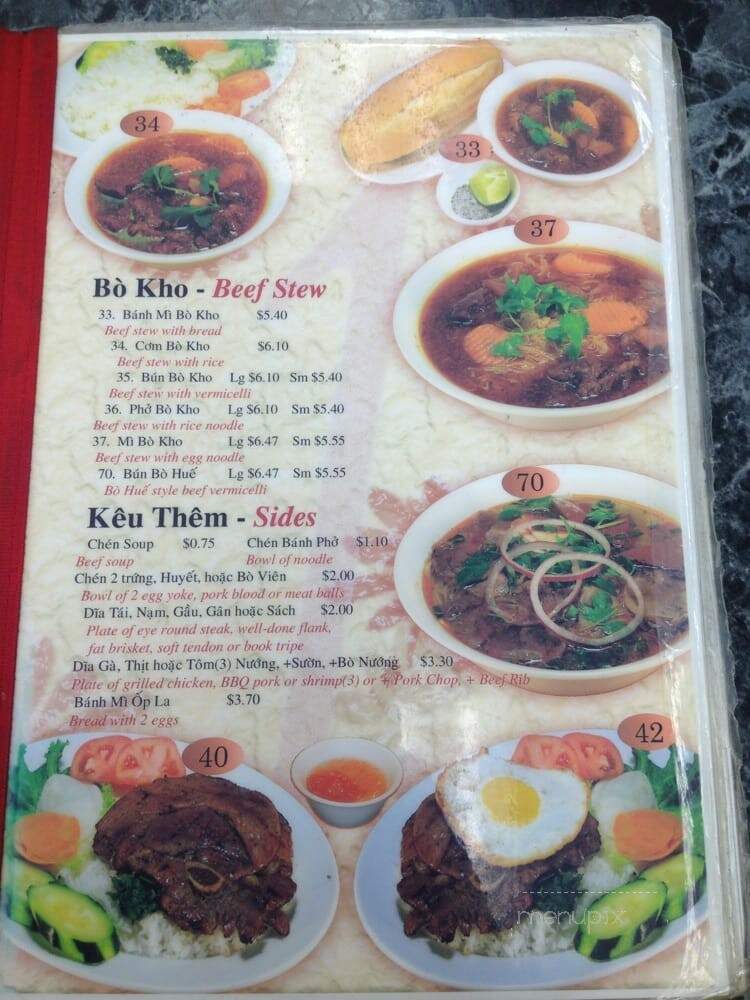 Pho - Houston, TX menu_pic