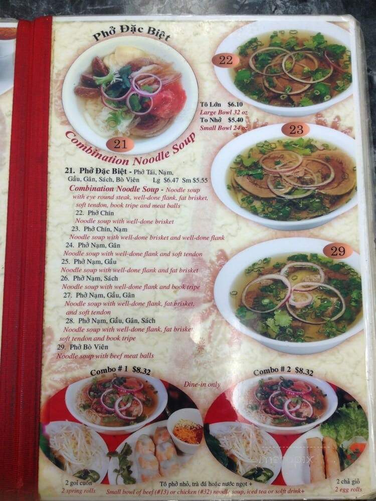 Pho - Houston, TX menu_pic