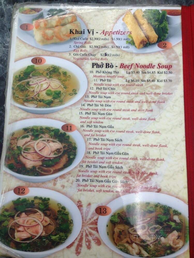 Pho - Houston, TX menu_pic