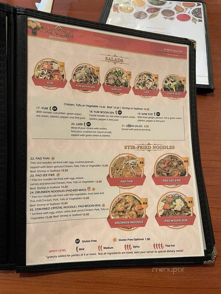 Thai Village Restaurant - Houston, TX menu_pic
