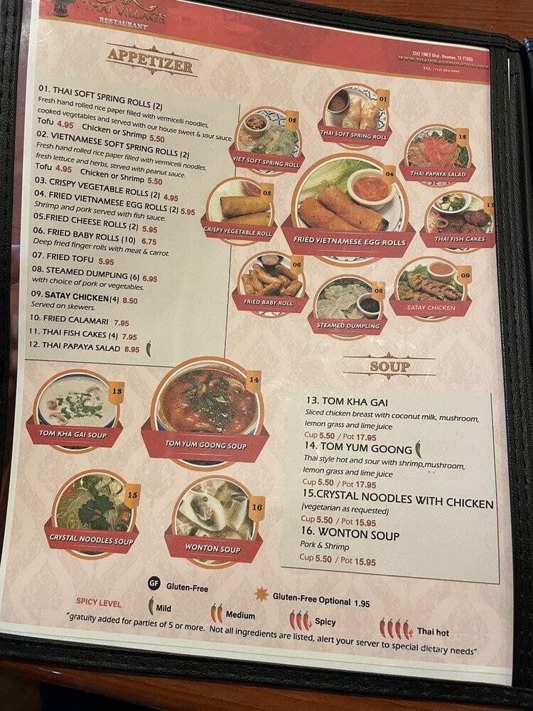Thai Village Restaurant - Houston, TX menu_pic