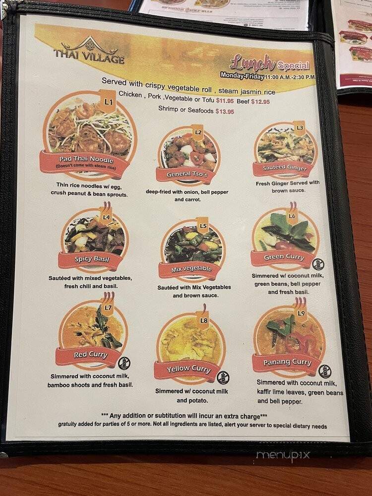 Thai Village Restaurant - Houston, TX menu_pic