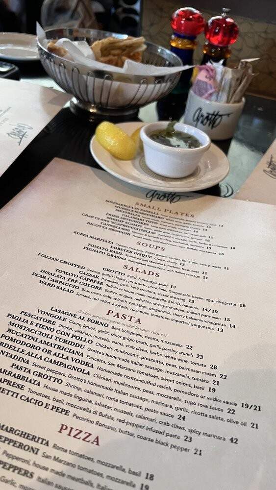 Grotto Ristorante - Houston, TX menu_pic