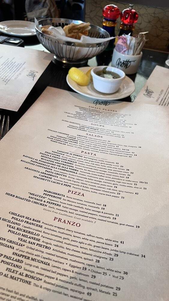 Grotto Ristorante - Houston, TX menu_pic