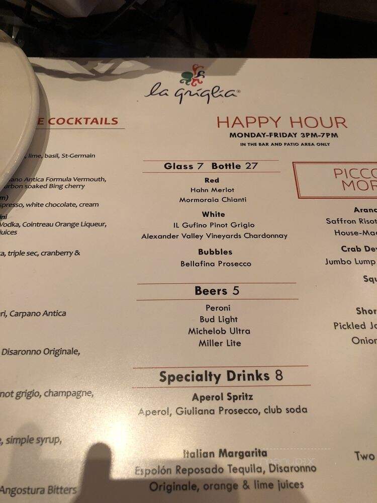 La Griglia Restaurant - Houston, TX menu_pic