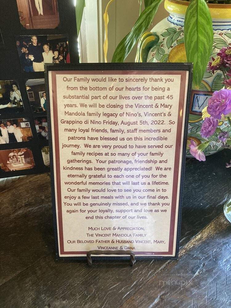 Nino's Italian - Houston, TX menu_pic