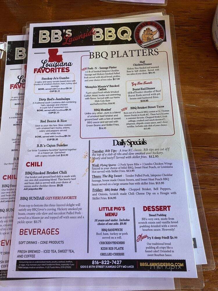 B B's BBQ - Houston, TX menu_pic
