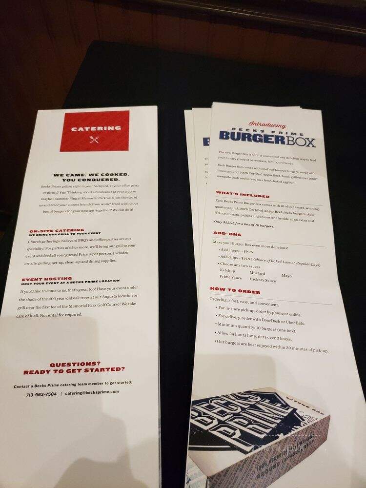 Becks Prime - Houston, TX menu_pic