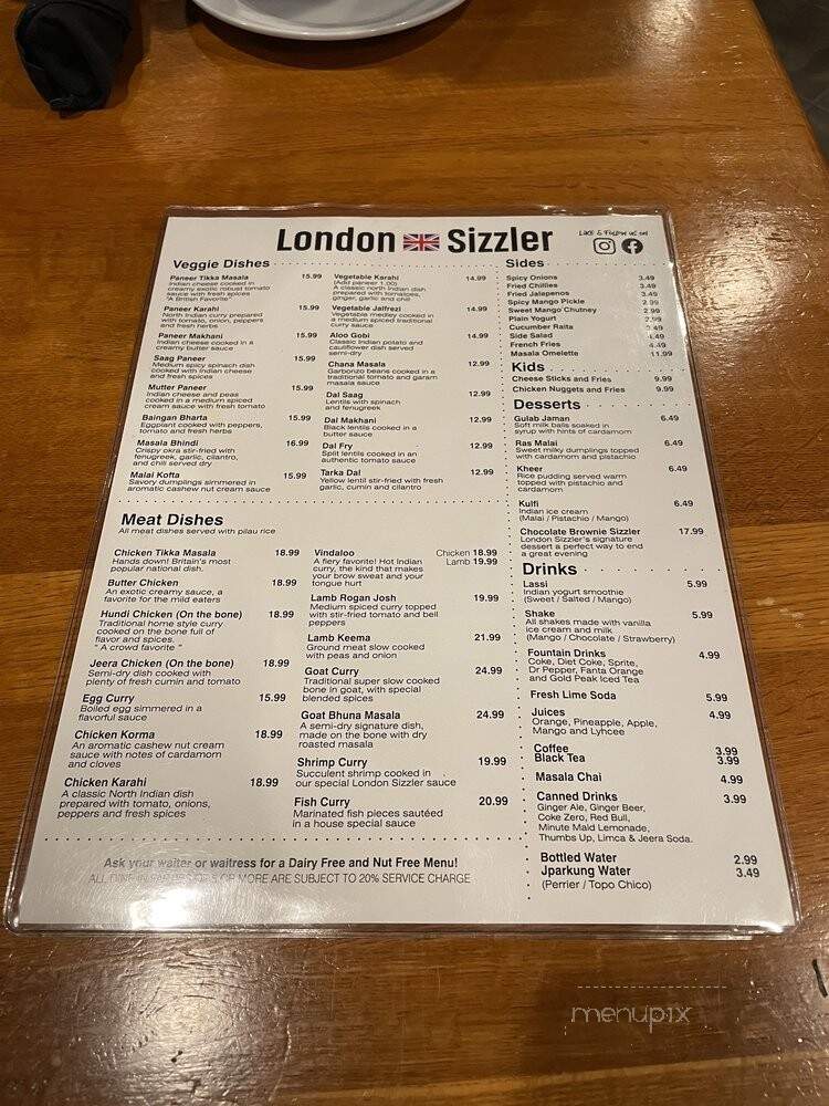 London Sizzler Bar & Grill - Houston, TX menu_pic