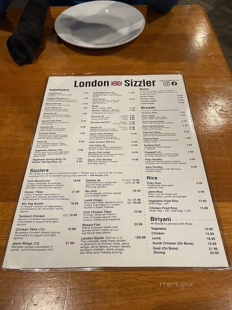 London Sizzler Bar & Grill - Houston, TX menu_pic