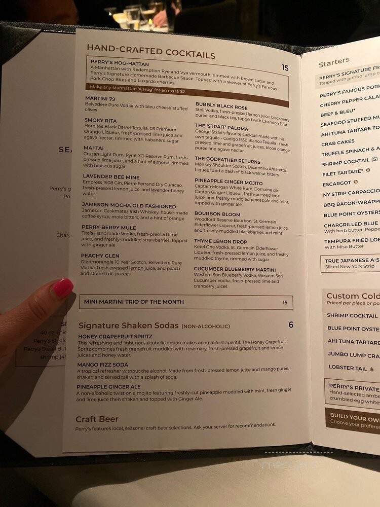Perry's Steakhouse & Grill - Houston, TX menu_pic