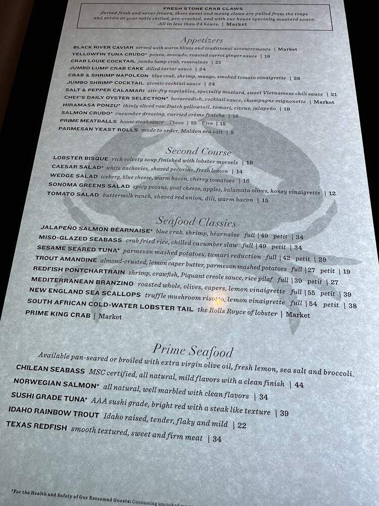 Truluck's Steakhouse - Houston, TX menu_pic