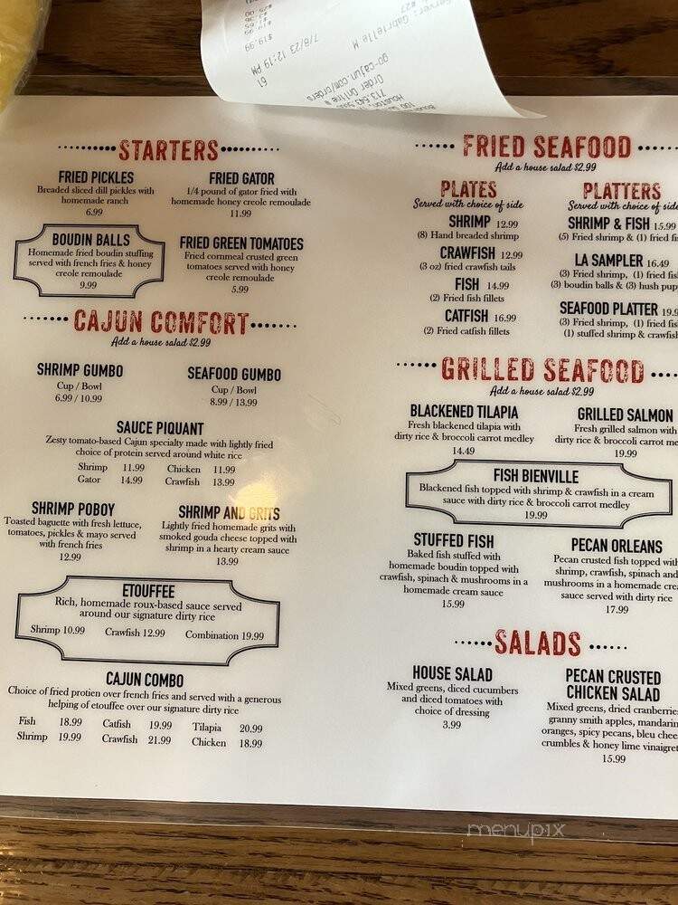 Boudreaux's Cajun Kitchen - Houston, TX menu_pic