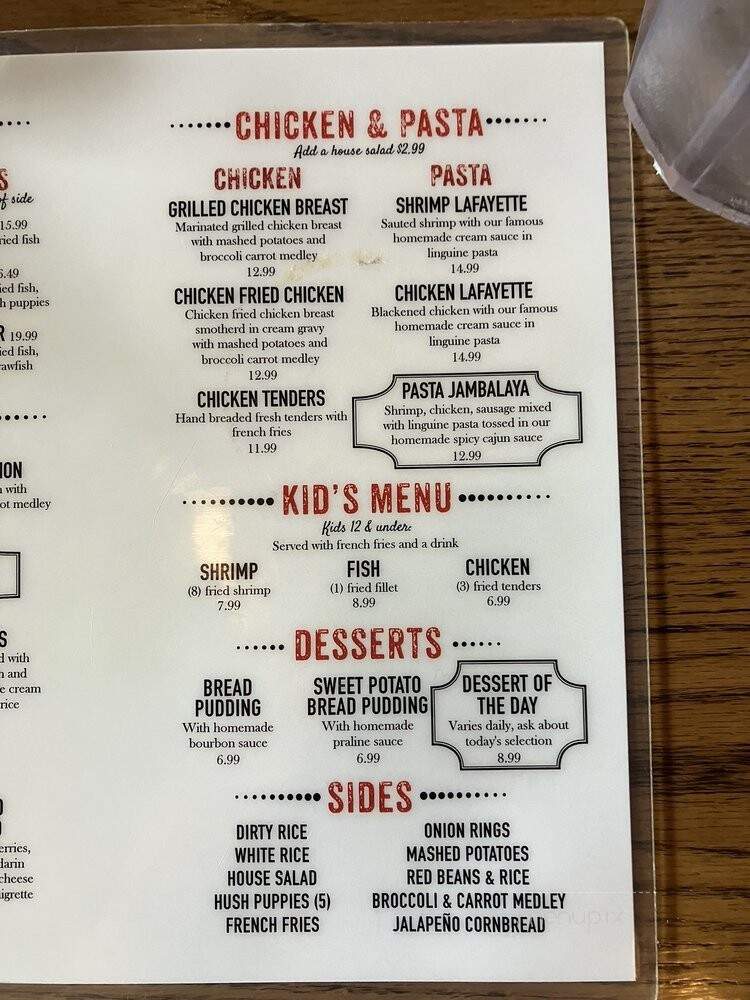 Boudreaux's Cajun Kitchen - Houston, TX menu_pic