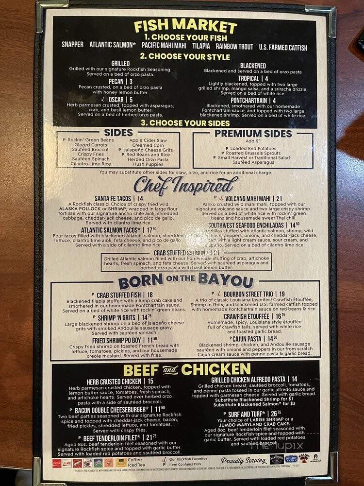 Rockfish Seafood Grill - Houston, TX menu_pic