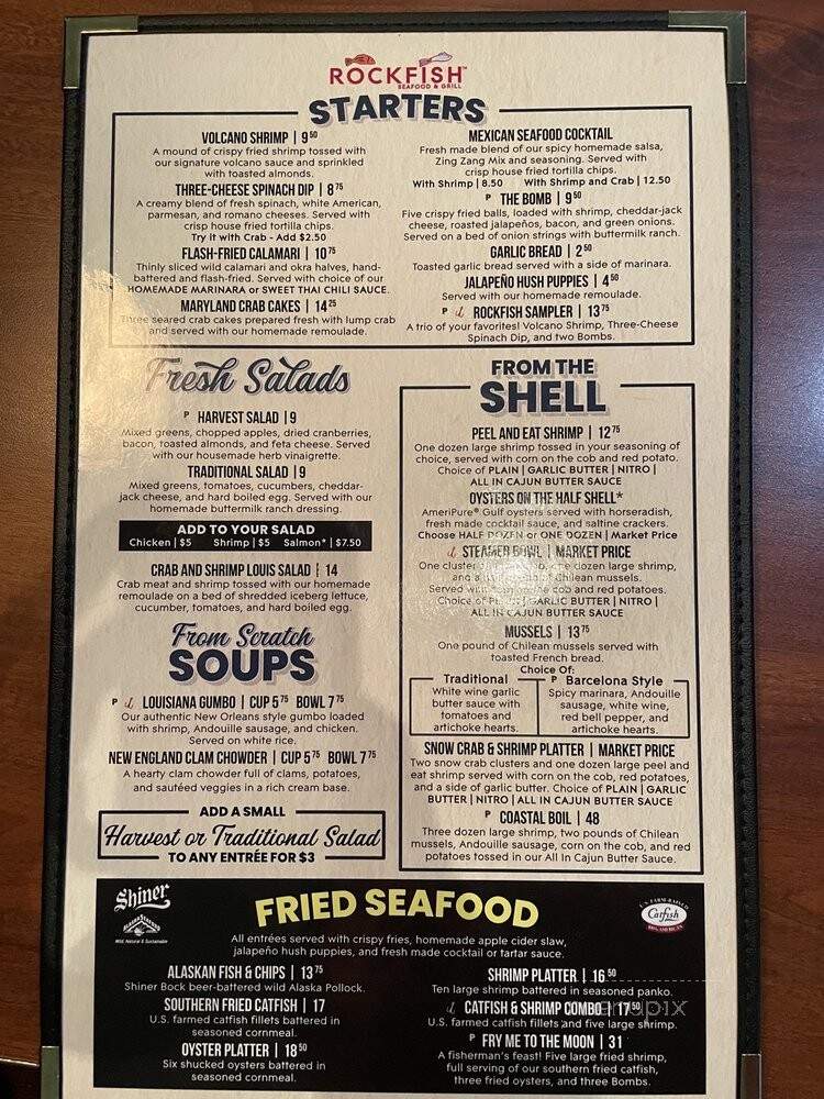 Rockfish Seafood Grill - Houston, TX menu_pic