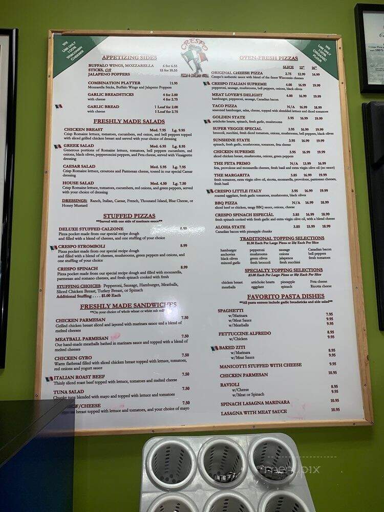 Crespo Pizza & Italian Grill - Houston, TX menu_pic