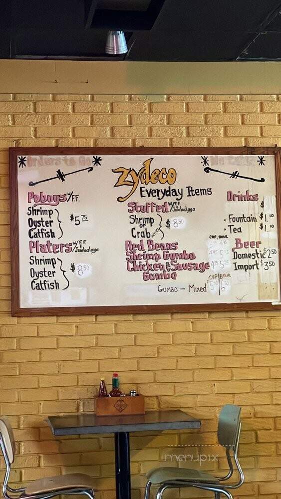 Zydeco Louisiana Diner - Houston, TX menu_pic