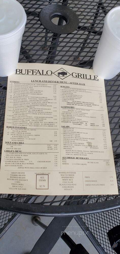 Buffalo Grille - Houston, TX menu_pic