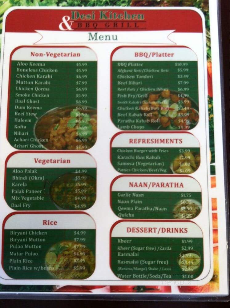 Desi Kitchen - Houston, TX menu_pic