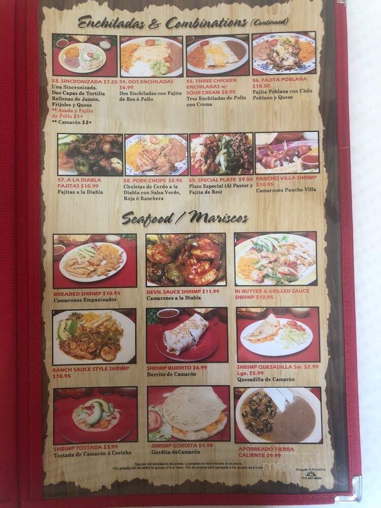 El Rinconcito - Houston, TX menu_pic