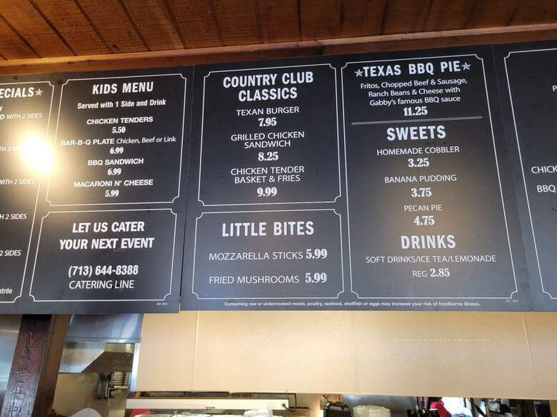 Gabby's - Houston, TX menu_pic