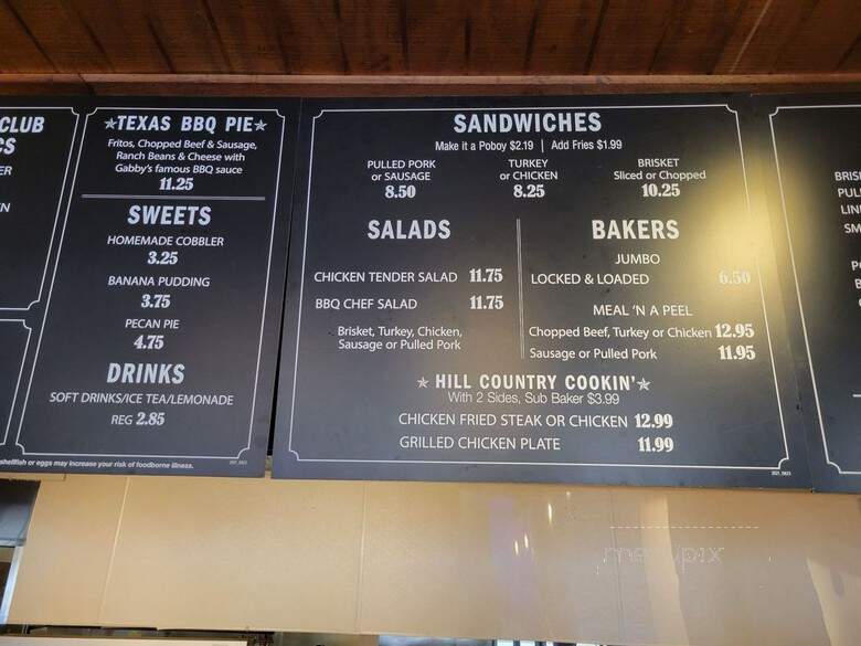 Gabby's - Houston, TX menu_pic
