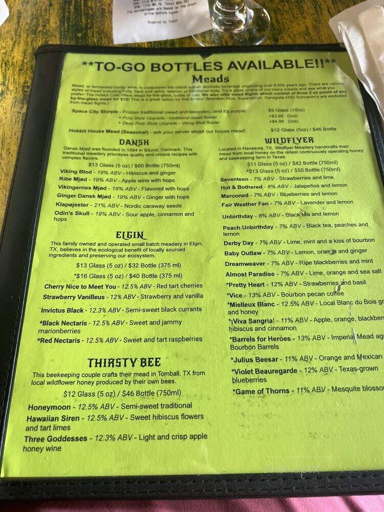 Hobbit Cafe - Houston, TX menu_pic
