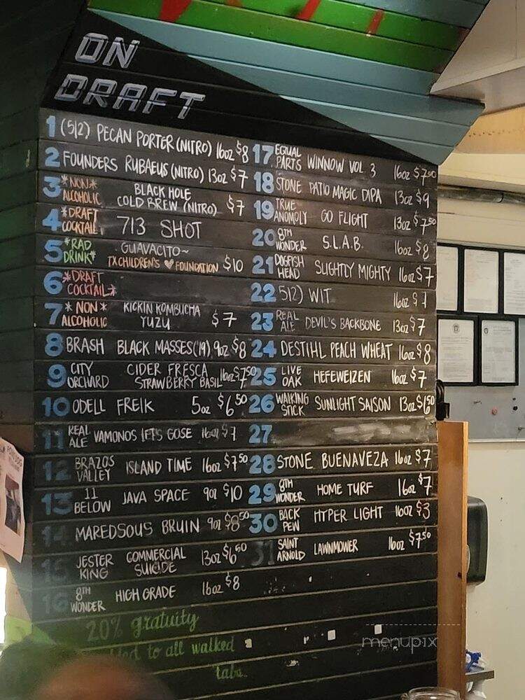 Jackie's - Houston, TX menu_pic