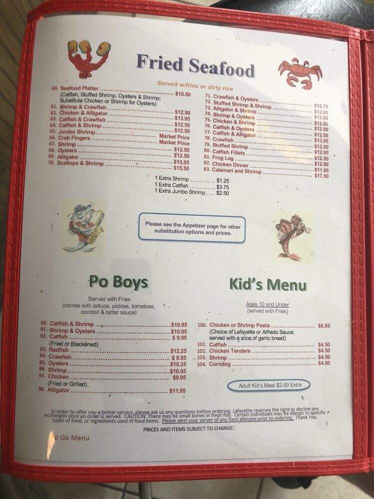 La Fayette - Houston, TX menu_pic