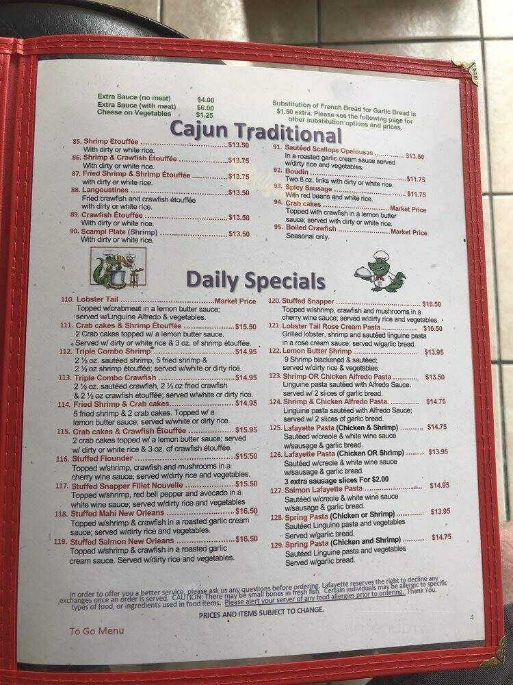 La Fayette - Houston, TX menu_pic