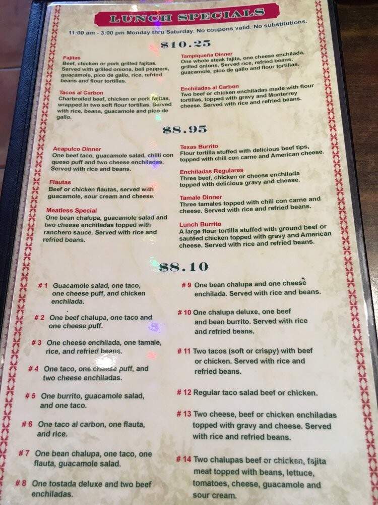 Los Arcos - Houston, TX menu_pic