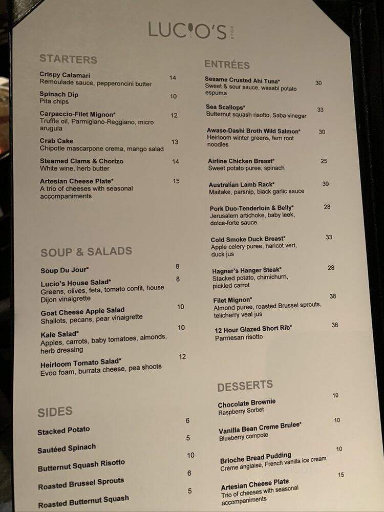 Lucios - Houston, TX menu_pic