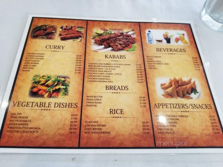 Maharajah Restaurant - Houston, TX menu_pic