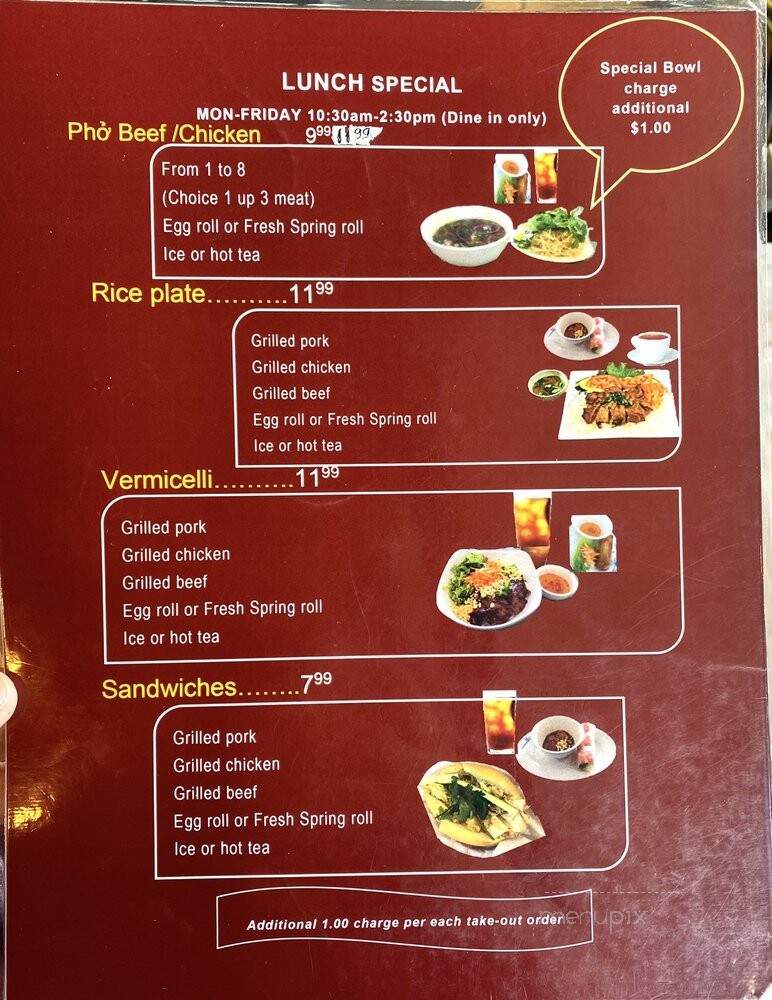 Pho 95 - Houston, TX menu_pic