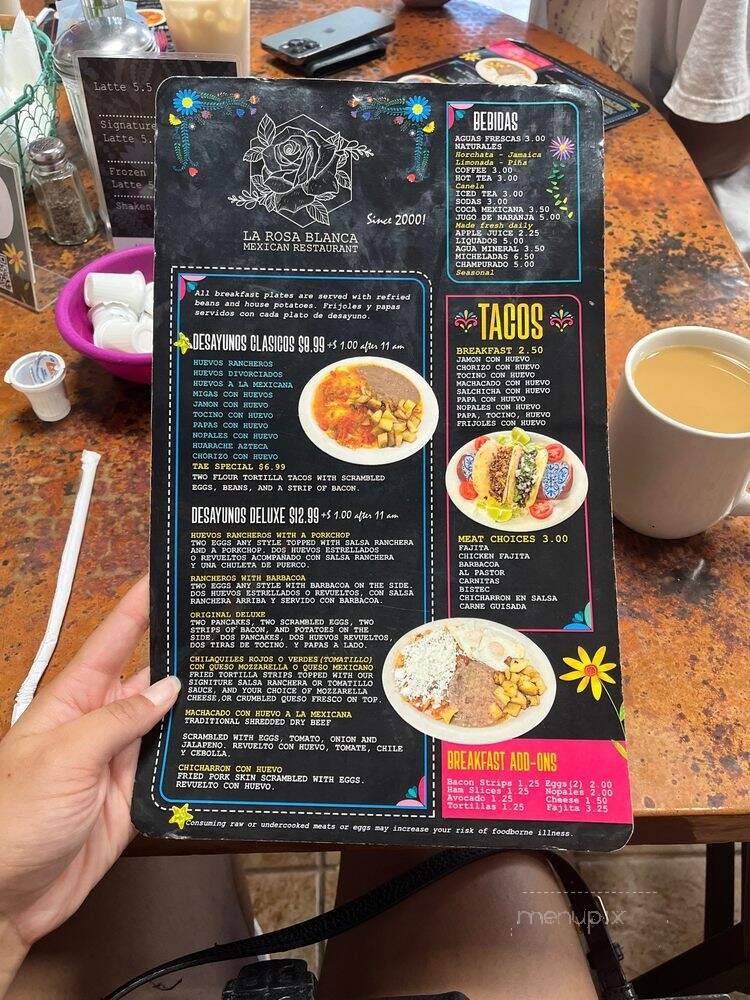 Rosa Blanca Restaurant - Houston, TX menu_pic