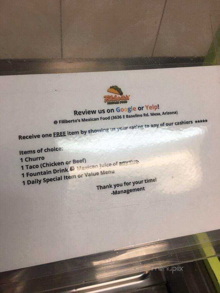 Filiberto's Mexican Food - Mesa, AZ