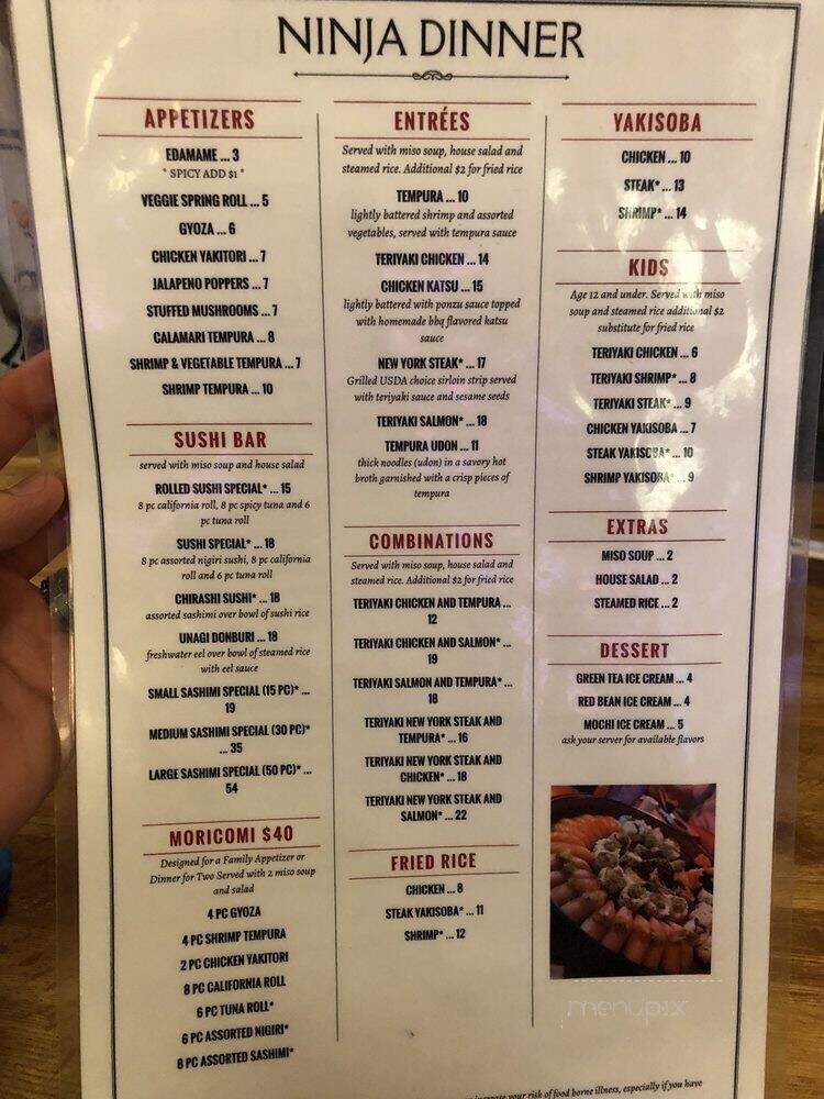 Ninja Japanese Restaurant - Chandler, AZ menu_pic