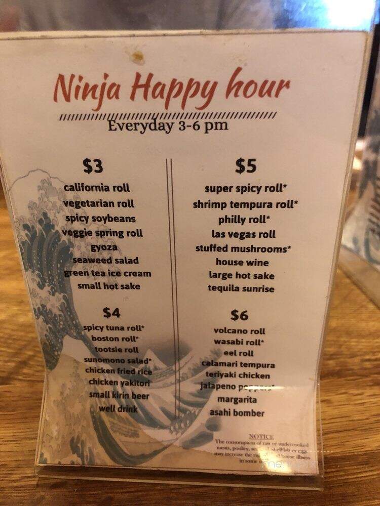 Ninja Japanese Restaurant - Chandler, AZ menu_pic