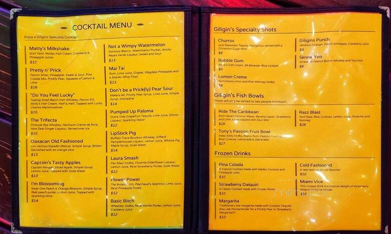 Giligin's - Scottsdale, AZ menu_pic