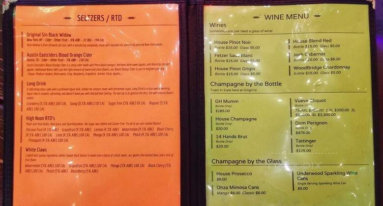 Giligin's - Scottsdale, AZ menu_pic