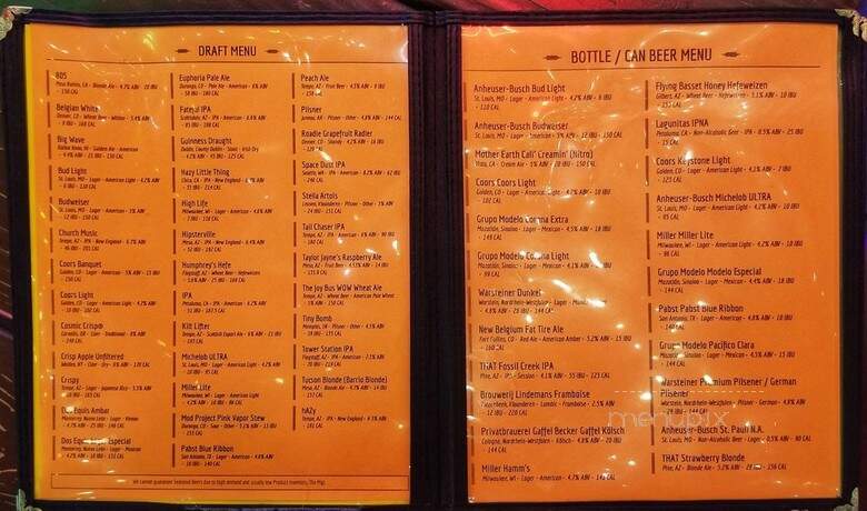 Giligin's - Scottsdale, AZ menu_pic