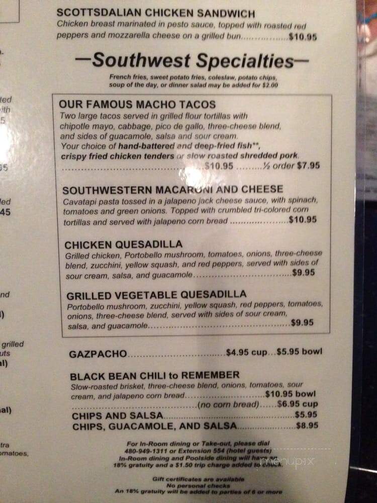 4th Floor Grille & Sports Bar - Scottsdale, AZ menu_pic