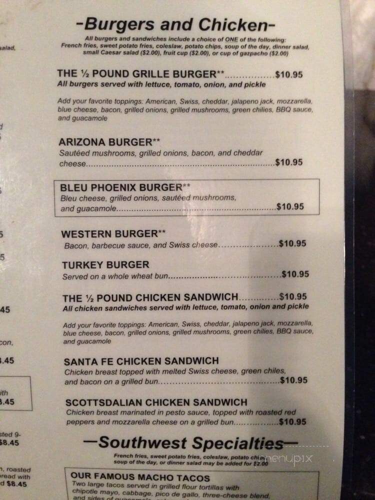 4th Floor Grille & Sports Bar - Scottsdale, AZ menu_pic