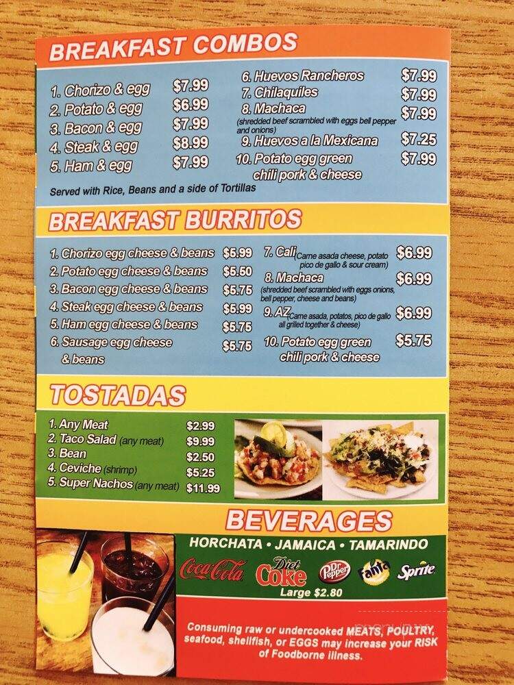Rudy's Burritos - Chandler, AZ menu_pic